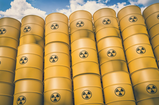 Radioactive waste barrels - nuclear waste dumping concept