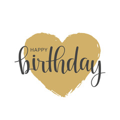 Handwritten lettering of Happy Birthday on white background