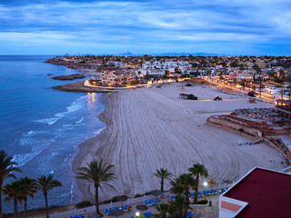 Popular summer travel destination La Zenia Beach Orihuela Costa Spain