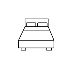 double bed icon. vector illustration