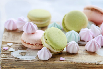 French macaroons and meringues.