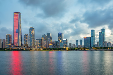 Fototapeta premium Shenzhen Houhai CBD Building Night Skyline