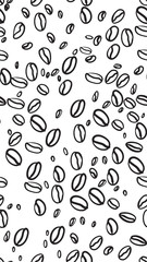 vectorillustratie van koffieboon patroon inclusief naadloos op witte achtergrond. schets van koffiebonen. Hand getekende koffiebonen vector.