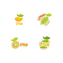 Lemon logo set