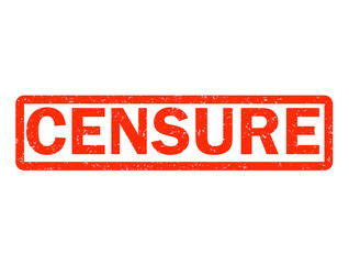 censure red rubber stamp on white background. censure stamp sign.  text for censure stamp.