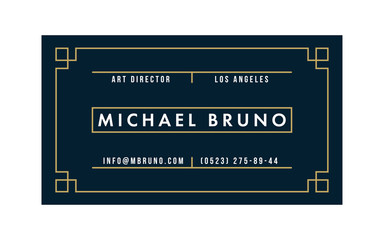 Art Deco Business Card (Live Stroke Path)