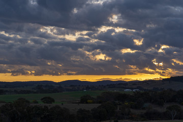 sunset in the mountains