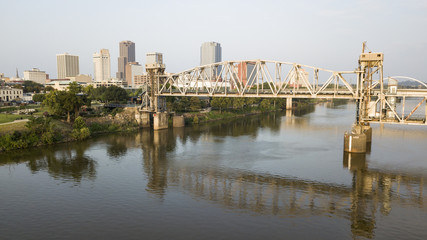 The Arkansas River Flows by Waterfront of Little Rock the State Capitol