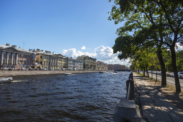 View of the Fontanka River Embankment in St. Petersburg