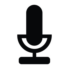 A black and white silhouette of a microphone