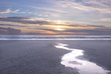 Sunset at a Coastal Ocean Beach