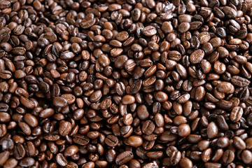 Close up coffee bean group background
