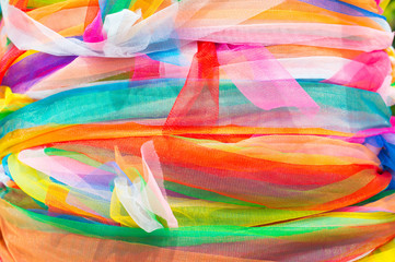 The colourful fabric pattern. In traditional Thai culture usually tie the colourful fabric for...