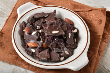 Gourmet chocolate bark with cranberry