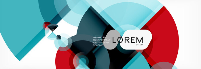 Abstract background - multicolored circles, trendy minimal geometric design