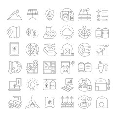 smart farm icons, smart agriculture icons