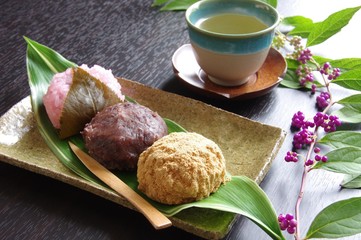 和菓子　おはぎと桜餅
