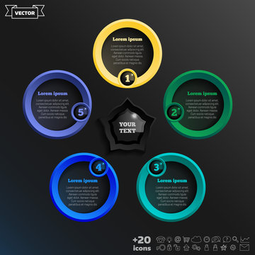 Vector infographic design with colorful circle.