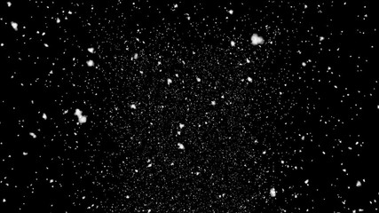 Isolated snow falling on black background - Powered by Adobe