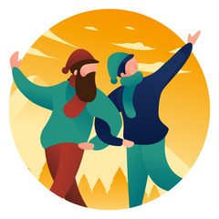 Couple celebrating Christmas