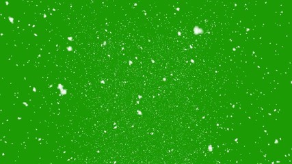 Isolated falling snow on green screen - Powered by Adobe