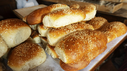 Fresh pastries in a rural bakery