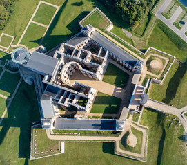 Old, ruined castle Krzyztopor in Ujazd, Poland, built in 17th century, ruined to naked walls in...