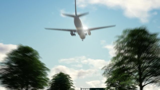 Airplane Arriving to Vaxjo Airport to Sweden