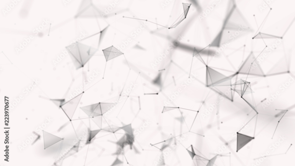 Poster big data visualization. science background. big data complex with compounds. lines plexus. digital p