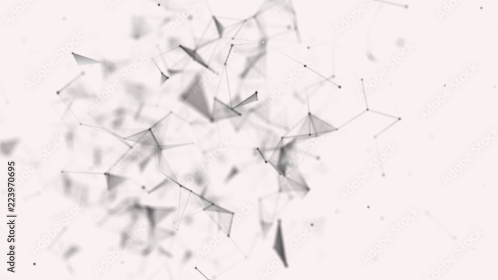 Poster big data visualization. science background. big data complex with compounds. lines plexus. digital p
