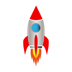 space rocket on white background