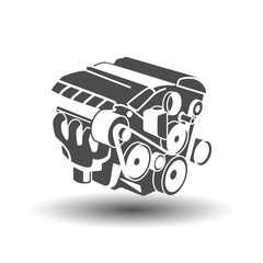 Fototapeta Car engine glyph icon. Motor. Silhouette symbol. Negative space. Vector isolated illustration obraz