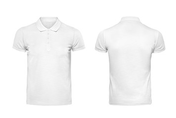 White polo tshirt design template isolated on white with clipping path