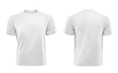 White T-shirts front and back used as design template. - obrazy, fototapety, plakaty