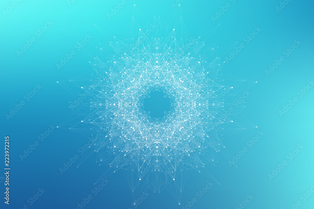 Poster Artificial Intelligence Logo. Artificial Intelligence and Machine Learning Concept. Vector symbol AI. Neural networks and another modern technologies concepts. Technology sci-fi concept