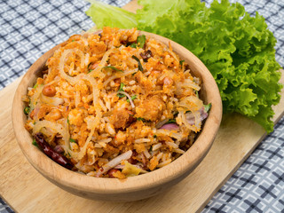 spicy minced pork salad, minced pork mash with spicy, Thai food
