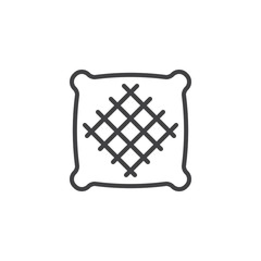 Pillow outline icon. linear style sign for mobile concept and web design. Cushion simple line vector icon. Symbol, logo illustration. Pixel perfect vector graphics