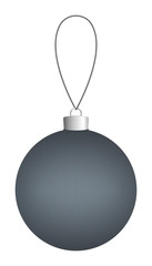Dark gray Christmas ball hanging on a thread. Vector EPS 10