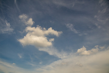 Fototapeta na wymiar Deep blue sky and white cloud background.