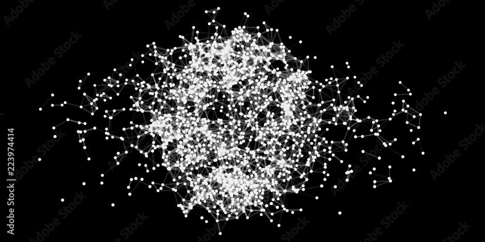 Poster abstract 3d sphere made of points. futuristic technology style. background vector. plexus effect. sp