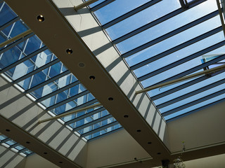 Glass roof of modern building