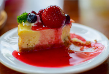 Strawberry Cake and Blueberry Sweets of food