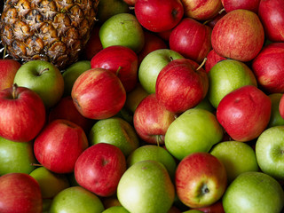 Pile of fresh ripe apples