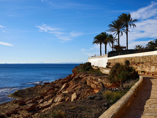 Famous promenade of Cabo Roig. Costa Blanca. Spain
