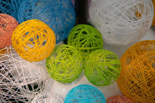 Spheres glued from threads.