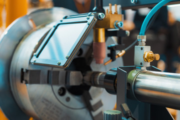 The machine for welding surfacing cylindrical parts.