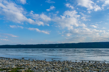 Magical twilight atmosphere at silent lake constance
