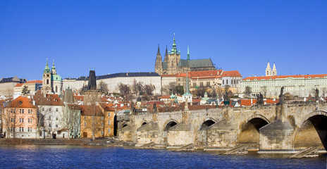 Prague castle and Charles bridge