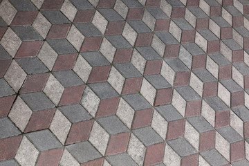floor made of block tiles