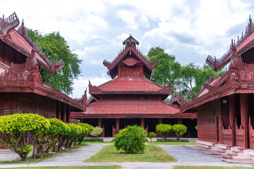 The complex building of Mandalay Palace, Myanmar.